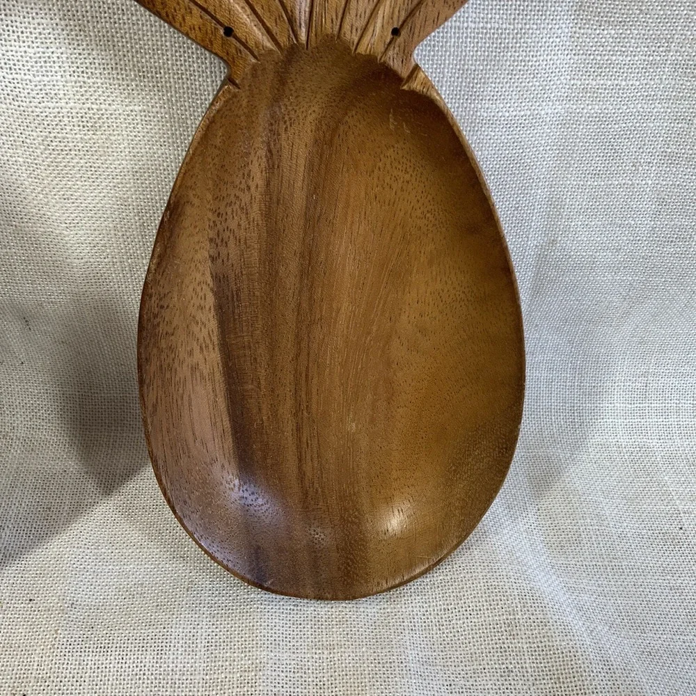 2 VTG Monkey Pod Pineapple Bowl Tiki Tropical Blair's Hawaii Luau Barware Signed